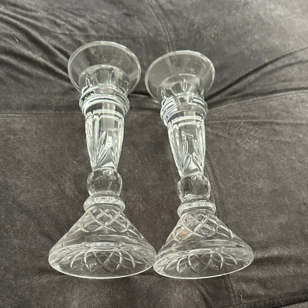 Elegant Clear Glass Candle Holders